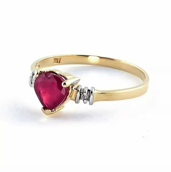 *Sale* New Heart Shaped Gemstone 18kt Gold Ring. - Picture 3 of 4